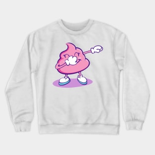 Dabbing Pink Poop Emoji Crewneck Sweatshirt